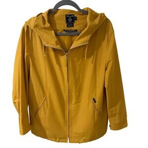 Façonnable Women's Yellow Hoodie Rain Utility Jacket, size S